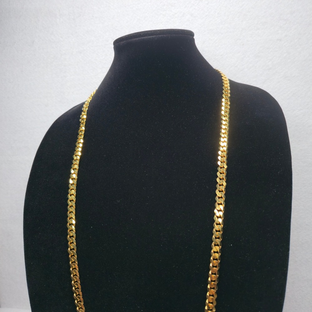 Monet Gold Tone Cuban Link Chain Necklace Long 36" Jewelry - Picture 16 of 16